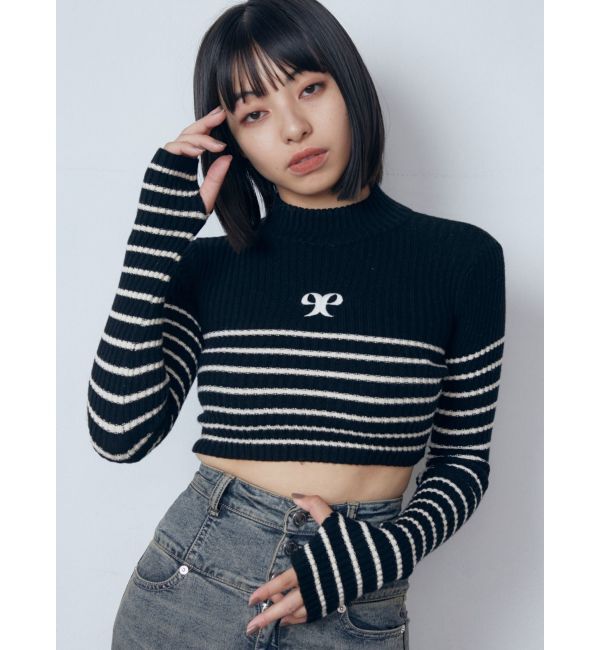 EMODA「ハイネッククロップロゴニット」|ニット・セーター|