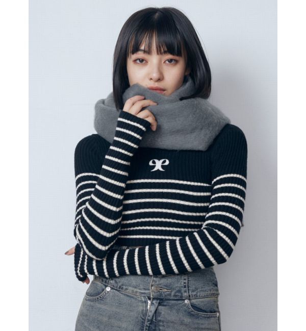 EMODA「ハイネッククロップロゴニット」|ニット・セーター|