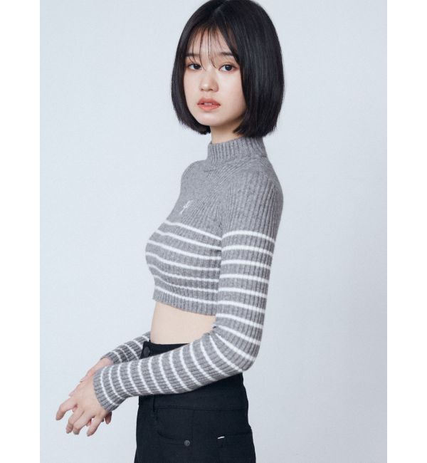 EMODA「ハイネッククロップロゴニット」|ニット・セーター|