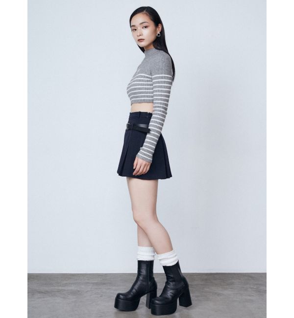 EMODA「ハイネッククロップロゴニット」|ニット・セーター|