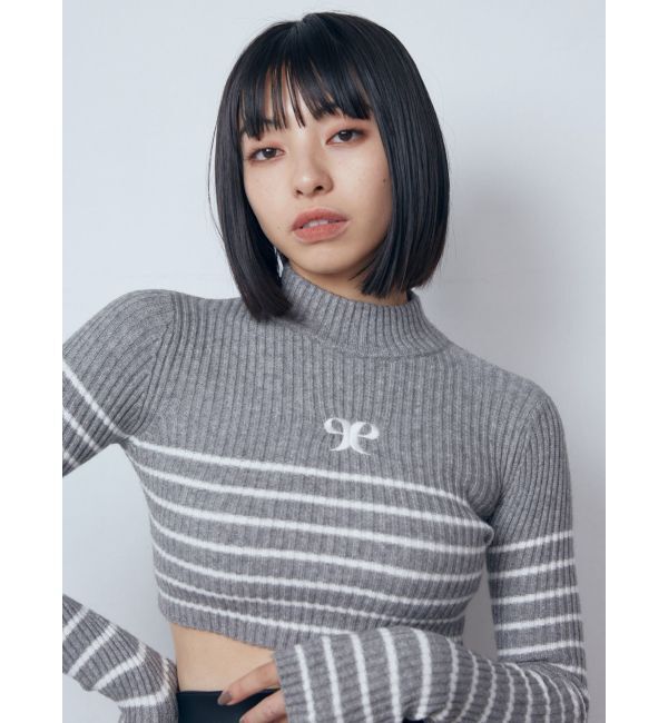 EMODA「ハイネッククロップロゴニット」|ニット・セーター|
