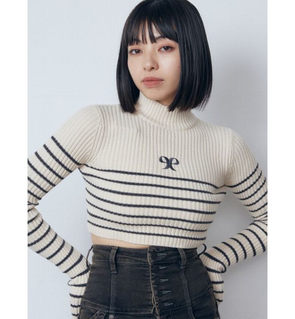 EMODA「ハイネッククロップロゴニット」|ニット・セーター|