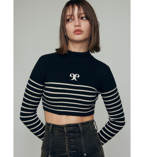 EMODA「ハイネッククロップロゴニット」|ニット・セーター|
