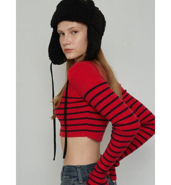 EMODA「ハイネッククロップロゴニット」|ニット・セーター|