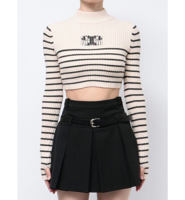 EMODA「ハイネッククロップロゴニット」|ニット・セーター|