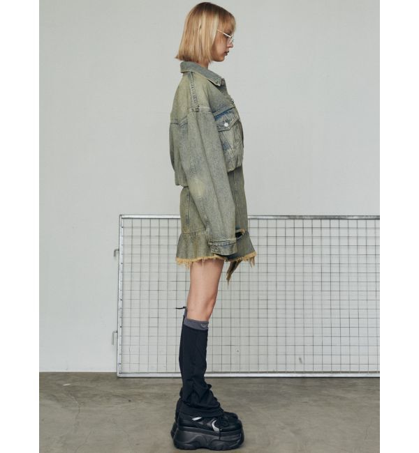 EMODA「バルーンコンパクトデニムブルゾン」|ブルゾン・スタジャン|