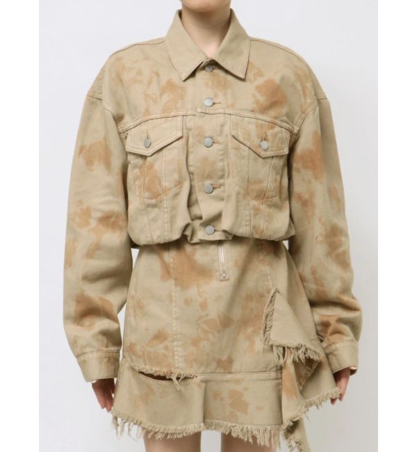 EMODA「バルーンコンパクトデニムブルゾン」|ブルゾン・スタジャン|ベージュ