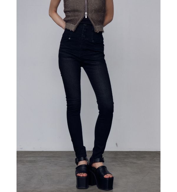 EMODA「【ELDER】モンスターハイウエストデニム」|デニム|ブラック