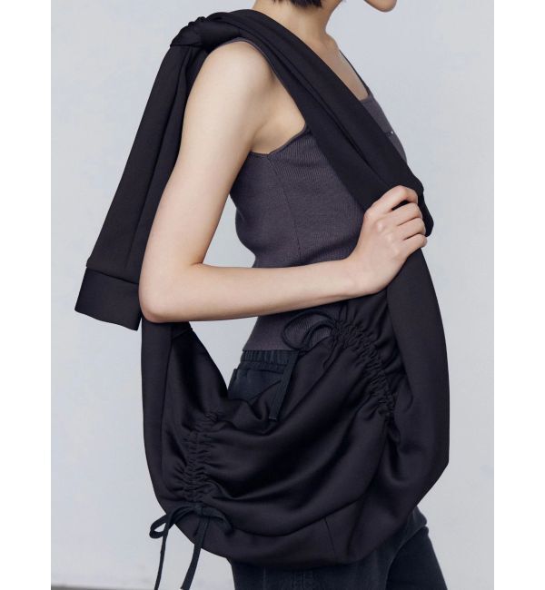 EMODA「リボンギャザーショルダーバッグ」|ショルダー・メッセンジャー|ブラック