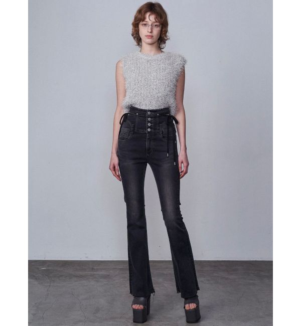 EMODA「サイドオープンハイウエストフレアパギンス」|デニム|