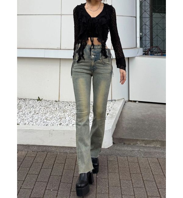 EMODA「ラッフルハングクロップドブラウス」|シャツ・ブラウス|