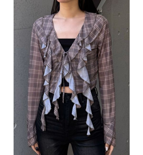 EMODA「ラッフルハングクロップドブラウス」|シャツ・ブラウス|