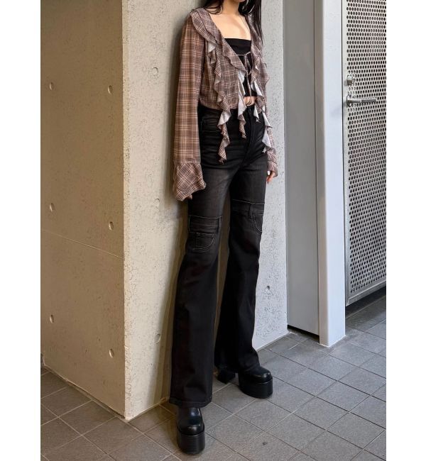 EMODA「ラッフルハングクロップドブラウス」|シャツ・ブラウス|