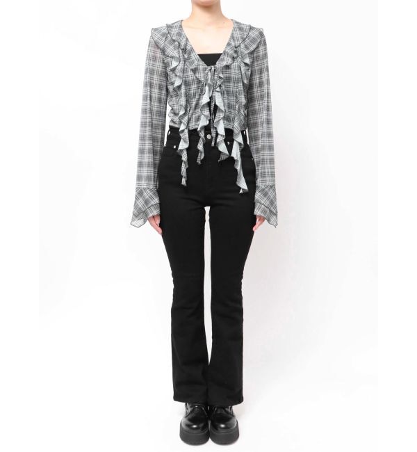 EMODA「ラッフルハングクロップドブラウス」|シャツ・ブラウス|