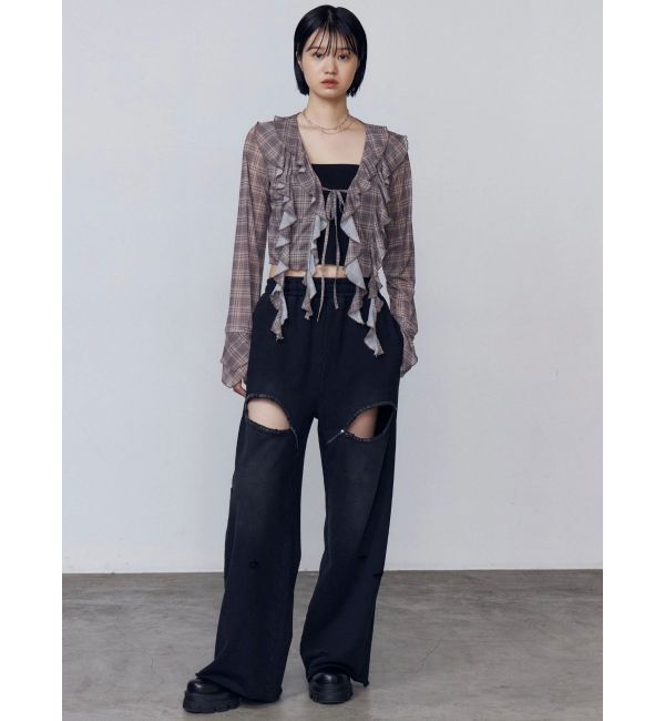 EMODA「ラッフルハングクロップドブラウス」|シャツ・ブラウス|