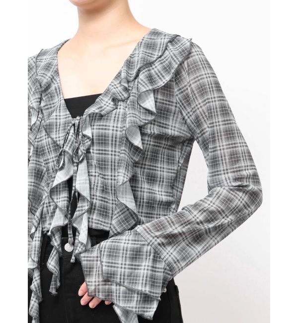 EMODA「ラッフルハングクロップドブラウス」|シャツ・ブラウス|