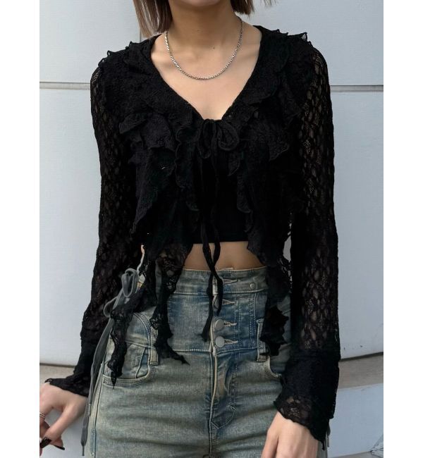 EMODA「ラッフルハングクロップドブラウス」|シャツ・ブラウス|