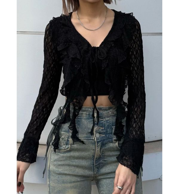 EMODA「ラッフルハングクロップドブラウス」|シャツ・ブラウス|