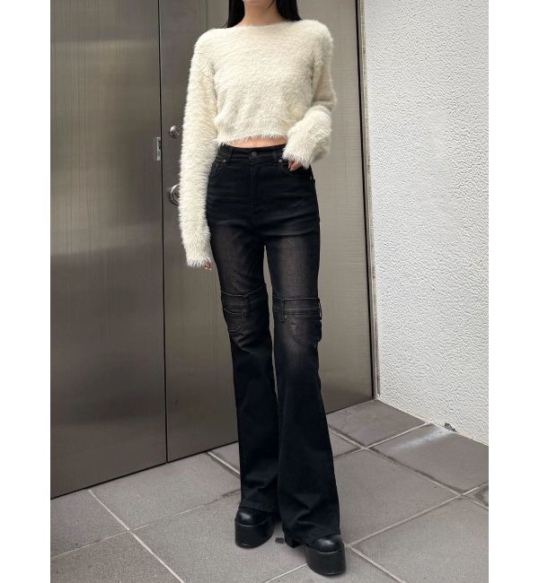 EMODA「ハイカバーフレアパギンス」|デニム|