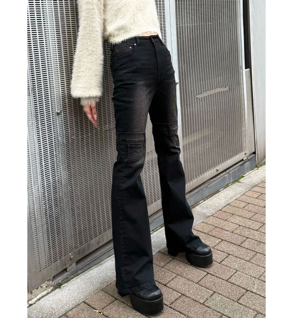 EMODA「ハイカバーフレアパギンス」|デニム|