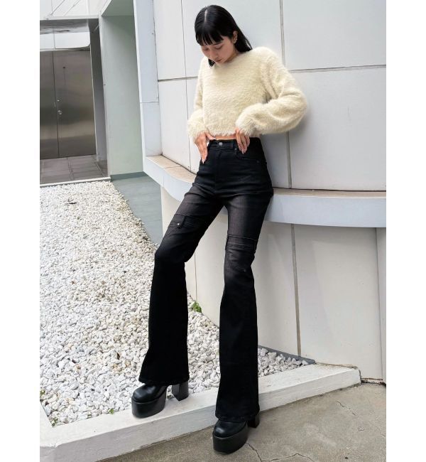 EMODA「ハイカバーフレアパギンス」|デニム|