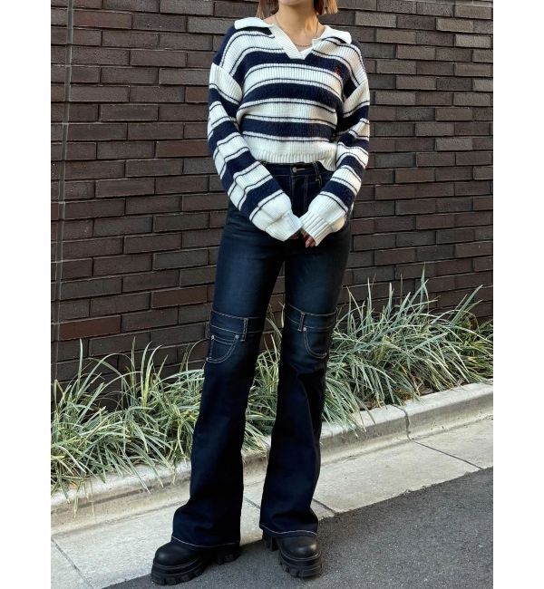 EMODA「ハイカバーフレアパギンス」|デニム|