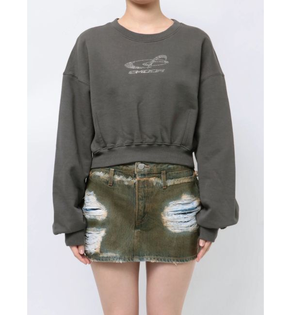 EMODA「STONE LOGO SHORT SWEAT」|Tシャツ・カットソー|グレー