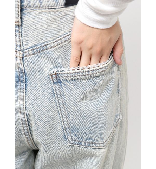 EMODA「バルキーワイドハイウエストクラッシュジーンズ」|デニム|
