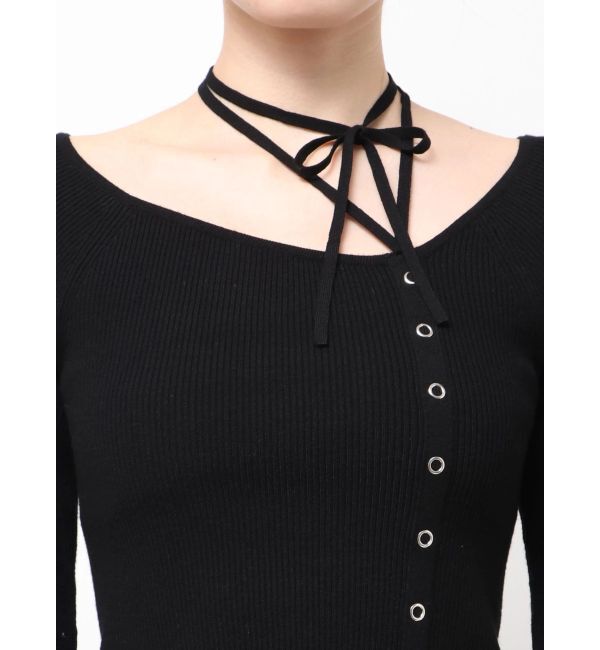 EMODA「アシンメトリーチョーカーニット」|ニット・セーター|