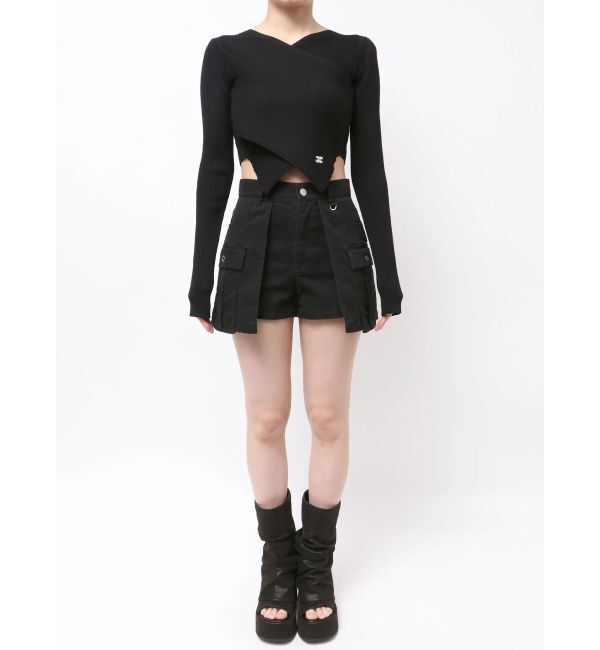 EMODA「ワイドクロスクロップドニット」|ニット・セーター|