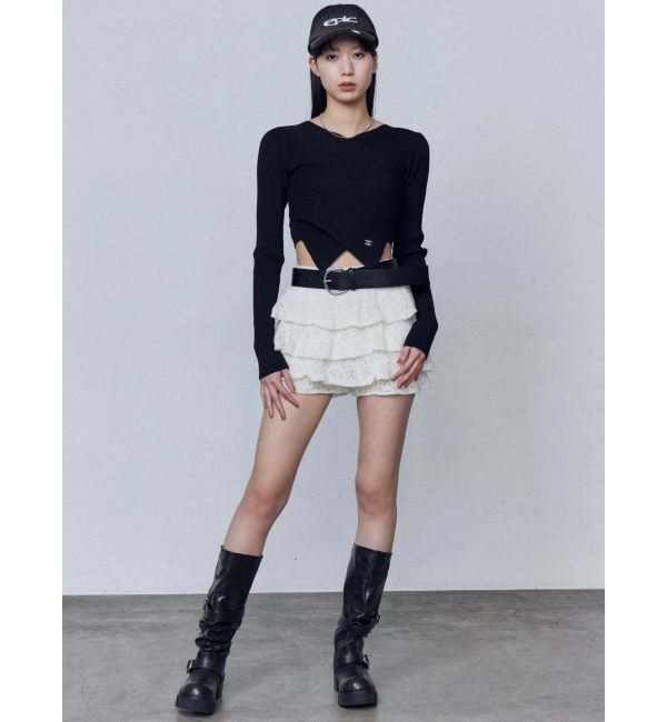 EMODA「ワイドクロスクロップドニット」|ニット・セーター|