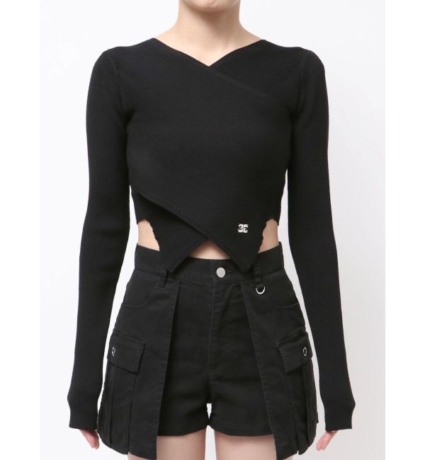 EMODA「ワイドクロスクロップドニット」|ニット・セーター|