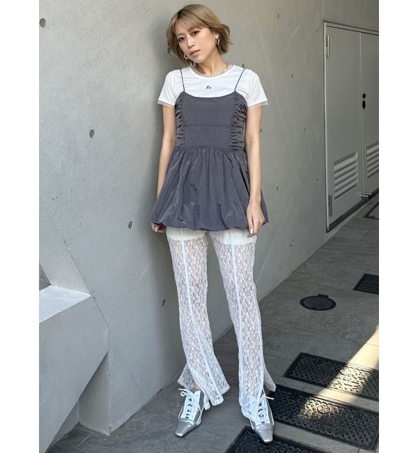 MURUA「チュールトリムコンパクトTシャツ」|Tシャツ・カットソー|