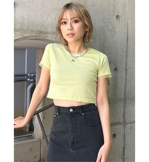 MURUA「チュールトリムコンパクトTシャツ」|Tシャツ・カットソー|