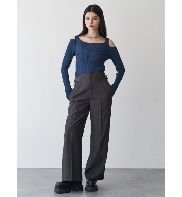 MURUA「ショルダーカットレイヤードライクリブニット」|ニット・セーター|