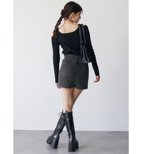 MURUA「ショルダーカットレイヤードライクリブニット」|ニット・セーター|