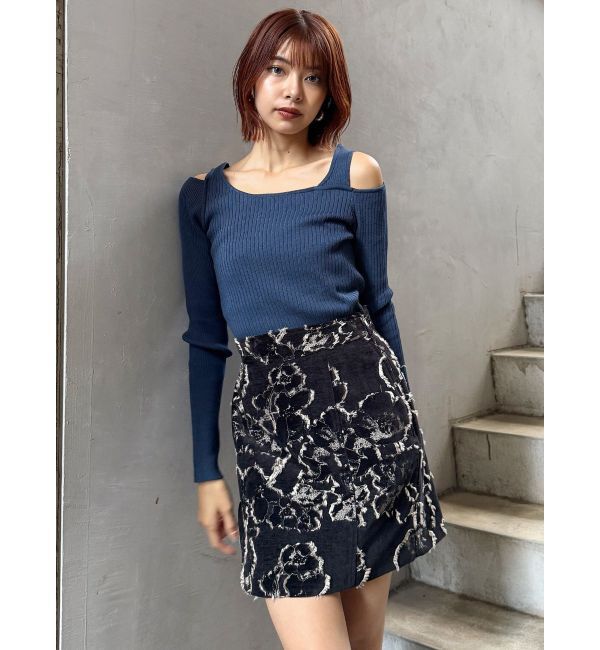 MURUA「ショルダーカットレイヤードライクリブニット」|ニット・セーター|