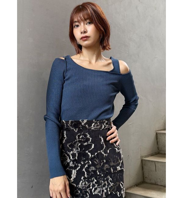 MURUA「ショルダーカットレイヤードライクリブニット」|ニット・セーター|