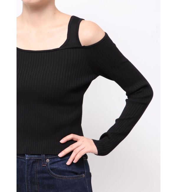 MURUA「ショルダーカットレイヤードライクリブニット」|ニット・セーター|