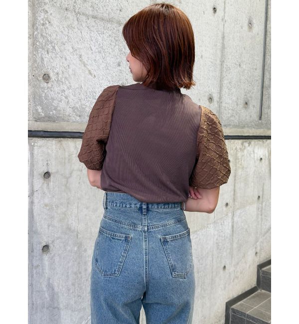 MURUA「テレコドッキングジャガードトップス」|Tシャツ・カットソー|