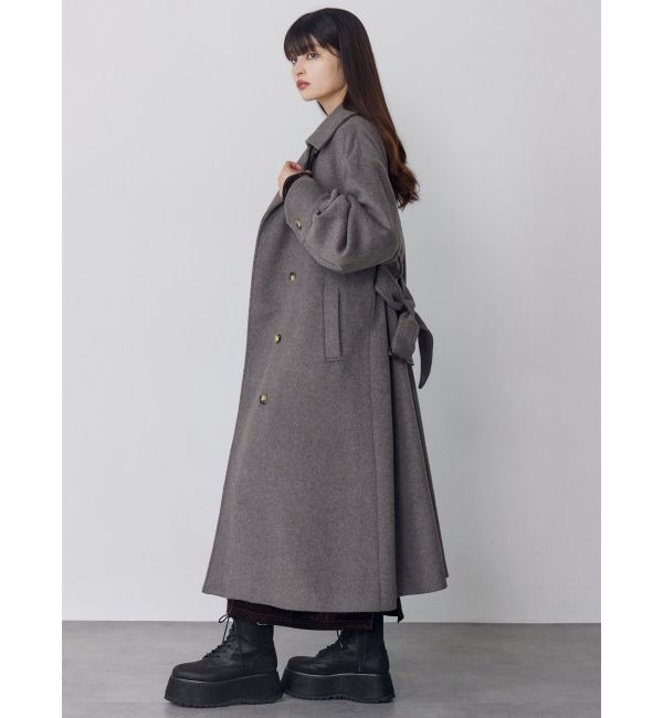 MURUA「スタンドネックダブルカラーコート」|ステンカラーコート|