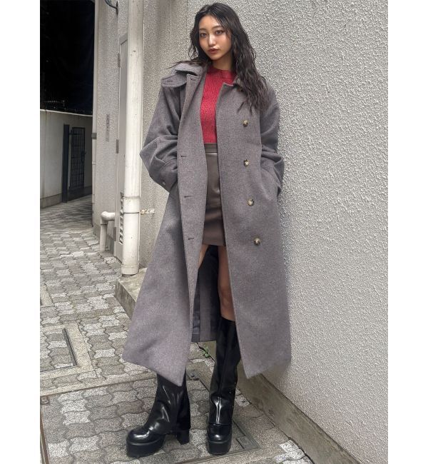 MURUA「スタンドネックダブルカラーコート」|ステンカラーコート|