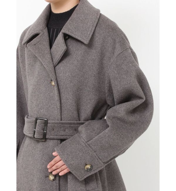 MURUA「スタンドネックダブルカラーコート」|ステンカラーコート|