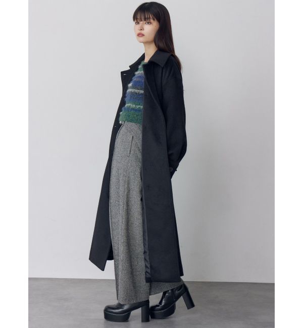 MURUA「スタンドネックダブルカラーコート」|ステンカラーコート|