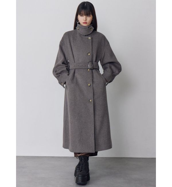 MURUA「スタンドネックダブルカラーコート」|ステンカラーコート|