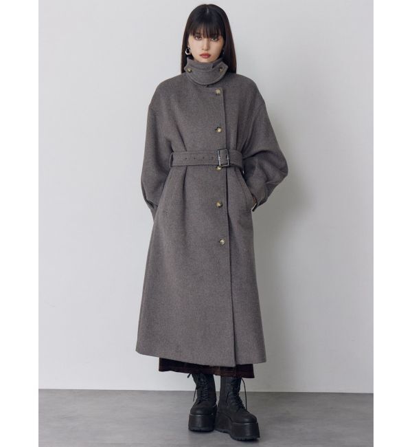 MURUA「スタンドネックダブルカラーコート」|ステンカラーコート|