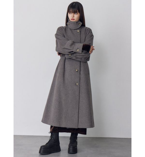 MURUA「スタンドネックダブルカラーコート」|ステンカラーコート|