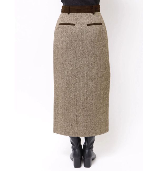 MURUA「MIXパターンスリットナロースカート」|スカート|