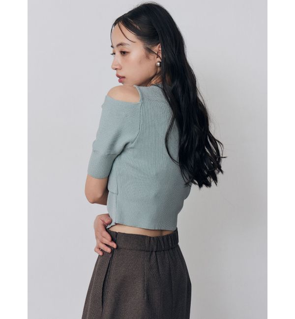 MURUA「ZIPカシュクールハーフニット」|ニット・セーター|