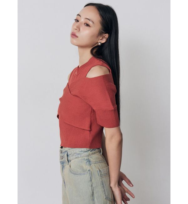 MURUA「ZIPカシュクールハーフニット」|ニット・セーター|